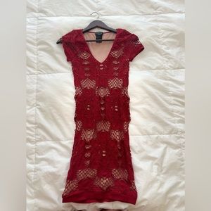 Red lace dress
